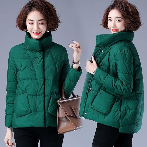 women's down & parkas women 2021 winter cotton padded jacket female short bread chic loose coat stand collar thicken warm outerwear c84, Black
women's down & parkas women 2021 winter cotton padded jacket female short bread chic loose coat stand collar thicken warm outerwear c84, Black