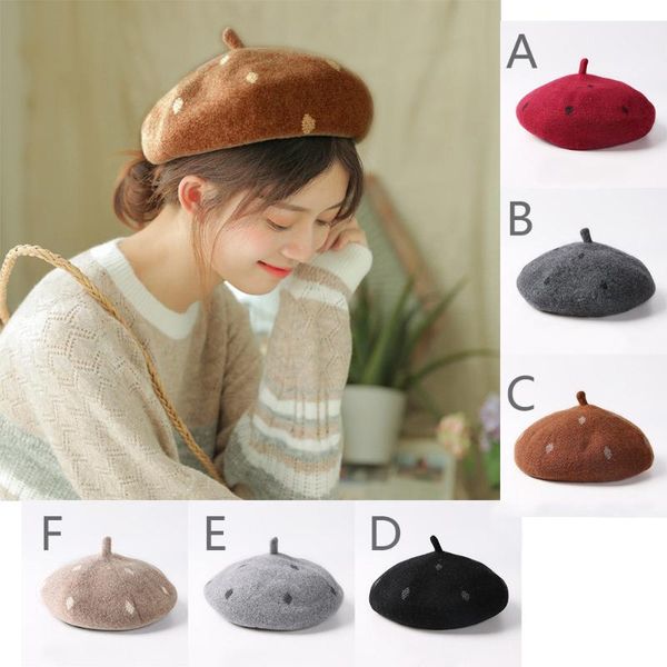 berets 40# women's hats autumn and winter warm chenille fashion woman dome retroall-match polka dot print trend, Blue;gray
berets 40# women's hats autumn and winter warm chenille fashion woman dome retroall-match polka dot print trend, Blue;gray