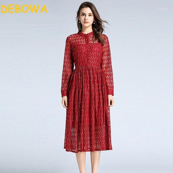 casual dresses debowa autumn spring eurpean women dress single breasted elegant long lace 3 colors stand collar office lady1, Black;gray
casual dresses debowa autumn spring eurpean women dress single breasted elegant long lace 3 colors stand collar office lady1, Black;gray