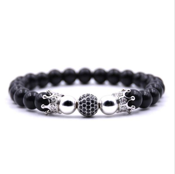 charm bracelets fashion glamour black zircon ball and crown accessories 8mm beads men's bracelet bangle women's jewelry, Golden;silver
charm bracelets fashion glamour black zircon ball and crown accessories 8mm beads men's bracelet bangle women's jewelry, Golden;silver