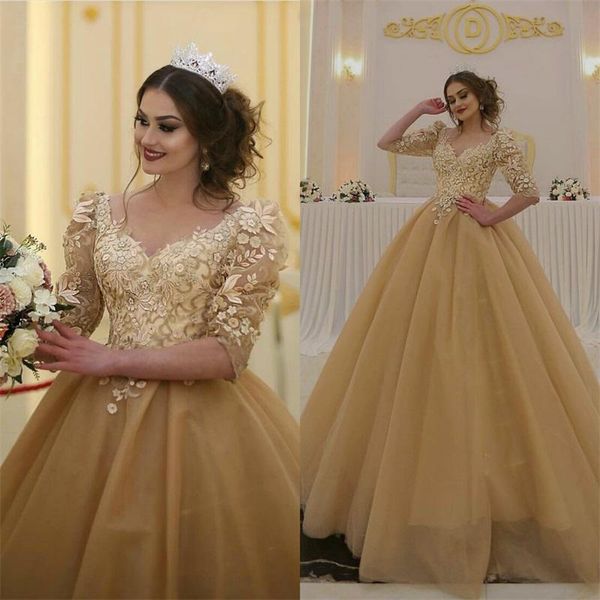 champagne puffy sleeves wedding dresses 3d floral appliqued dubai bridal gowns boho sweep train marriage dress robe de mariee 2021, White
champagne puffy sleeves wedding dresses 3d floral appliqued dubai bridal gowns boho sweep train marriage dress robe de mariee 2021, White