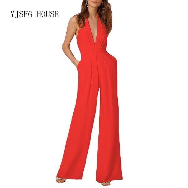 elegant office jumpsuits deep v-neck backless evening party rompers overalls for women long wide leg pants red bodysuits pockets y200401, Black;white
elegant office jumpsuits deep v-neck backless evening party rompers overalls for women long wide leg pants red bodysuits pockets y200401, Black;white