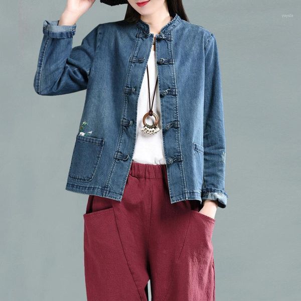 chinese style blue embroidery women jeans jacket new spring autumn women's denim jacket student basic coat vintage 197s301, Black;brown
chinese style blue embroidery women jeans jacket new spring autumn women's denim jacket student basic coat vintage 197s301, Black;brown