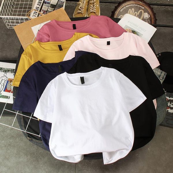 tshirt women t shirt 2020 summer korean new loose solid color girls clothes generation vintage women t-shirt wbx321, White
tshirt women t shirt 2020 summer korean new loose solid color girls clothes generation vintage women t-shirt wbx321, White
