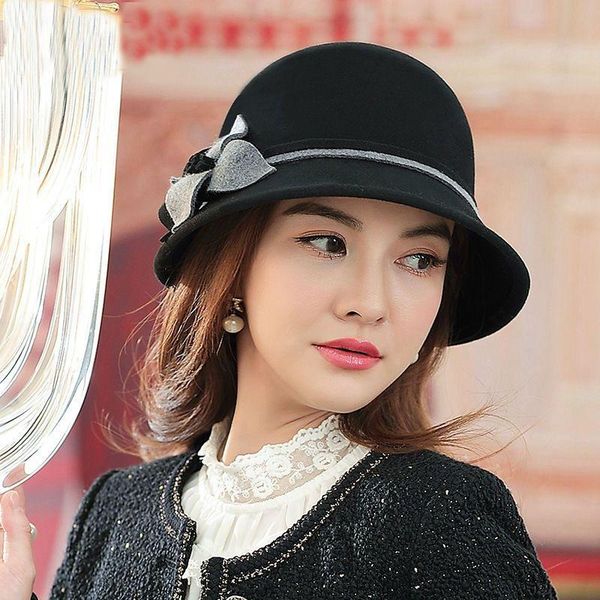 stingy brim hats winter lady chic flower fedora women party formal 100% australia wool felt hat, Blue;gray
stingy brim hats winter lady chic flower fedora women party formal 100% australia wool felt hat, Blue;gray