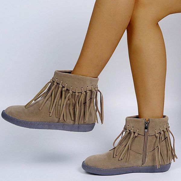 nouc women ankle boots big size flats shoes booties gladiator vintage faux suede round toe lace up shoe tassels botas mujer, Black
nouc women ankle boots big size flats shoes booties gladiator vintage faux suede round toe lace up shoe tassels botas mujer, Black