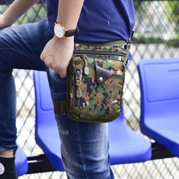nylon men fanny waist leg drop bag casual riding messenger shoulder bags1