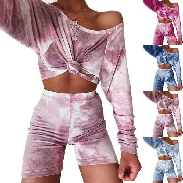 yoga outfits women tie-dye two-piece outfit long sleeve boat neck crop high waist shorts set casual style clothes1, White;red
yoga outfits women tie-dye two-piece outfit long sleeve boat neck crop high waist shorts set casual style clothes1, White;red
