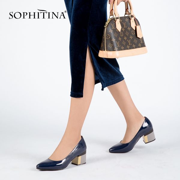 sophitina brand shoes thick heel ladies pumps patent leather pointed toe colorful square heels party handmade shoes women d13 y200702, Black
sophitina brand shoes thick heel ladies pumps patent leather pointed toe colorful square heels party handmade shoes women d13 y200702, Black