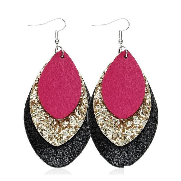 s894 fashion jewelry multi-layer sequined pu leather earrings faux leath sqcqvi beauty888, Silver
s894 fashion jewelry multi-layer sequined pu leather earrings faux leath sqcqvi beauty888, Silver