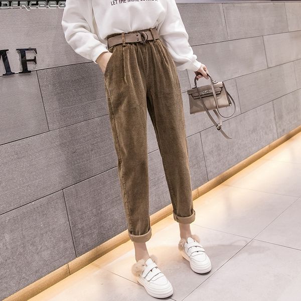 casual streetwear harem pants women autumn winter loose elastic waist corduroy ladies trousers harajuku velvet warm pants female y200418, Black;white
casual streetwear harem pants women autumn winter loose elastic waist corduroy ladies trousers harajuku velvet warm pants female y200418, Black;white