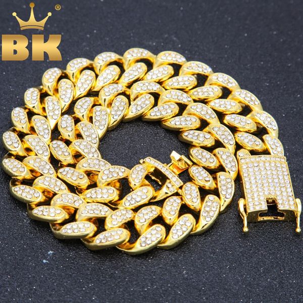 alloy with aaa iced out rhinestones necklace 20mm heavy miami cuban link chain hiphop gold color fashion jewelry for men t200113, Silver
alloy with aaa iced out rhinestones necklace 20mm heavy miami cuban link chain hiphop gold color fashion jewelry for men t200113, Silver