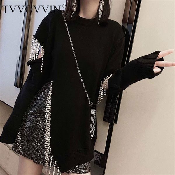 tvvovvin personality diamonds tassel sweater women clothes 2020 loose hollow out split pullover knitted fashion autumn lj200908, White;black
tvvovvin personality diamonds tassel sweater women clothes 2020 loose hollow out split pullover knitted fashion autumn lj200908, White;black