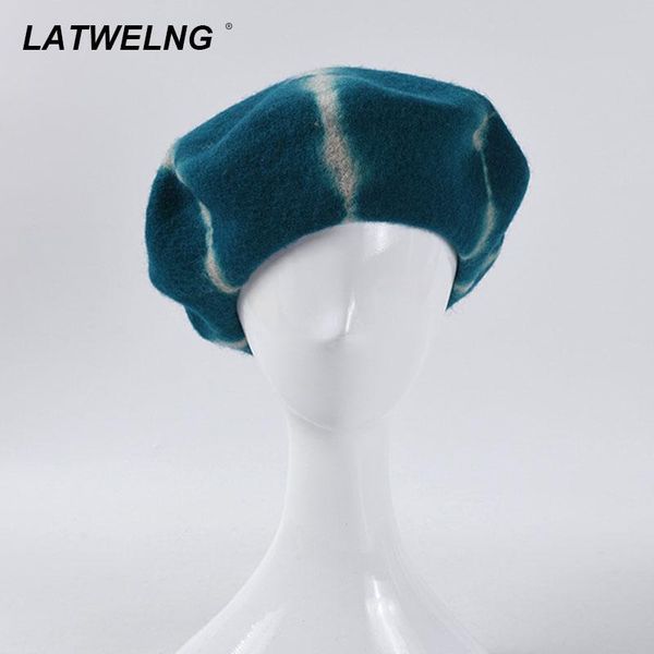 berets 2021 tie-dye woolen beret for women literary retro pumpkin hat fashion ladies autumn winter flat hats wholesale b050, Blue;gray
berets 2021 tie-dye woolen beret for women literary retro pumpkin hat fashion ladies autumn winter flat hats wholesale b050, Blue;gray