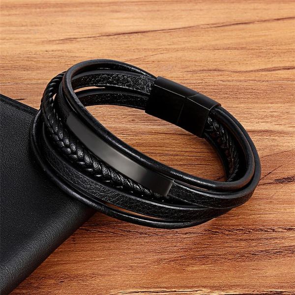 multi-layer hand-woven gold steel black men's leather stainless steel bracelet diy size carved logo for surprise birthday gift sqcigl, Golden;silver
multi-layer hand-woven gold steel black men's leather stainless steel bracelet diy size carved logo for surprise birthday gift sqcigl, Golden;silver