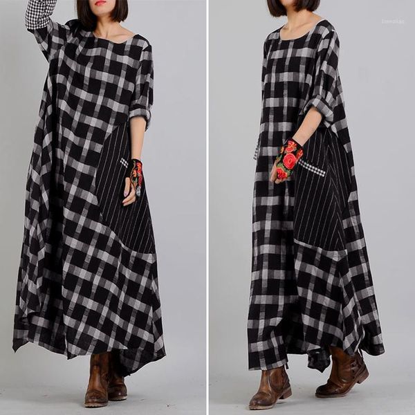 spring maxi long dress zanzea women vintage plaid checked loose sundress vestido robe femme o neck long sleeve dresses kaftan1, Black;gray
spring maxi long dress zanzea women vintage plaid checked loose sundress vestido robe femme o neck long sleeve dresses kaftan1, Black;gray
