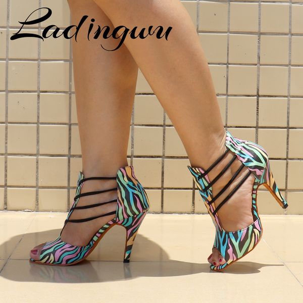 ladingwu classic boots ladies girls latin shoes women salsa colorful zebra texture soft sole indoor dance shoe c1120, Black
ladingwu classic boots ladies girls latin shoes women salsa colorful zebra texture soft sole indoor dance shoe c1120, Black