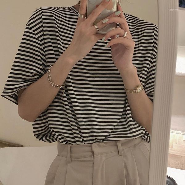 black and white stripes short sleeve t-shirt female fashion 2020 nian summer new style korean-style loose half sleeve crew neck1
black and white stripes short sleeve t-shirt female fashion 2020 nian summer new style korean-style loose half sleeve crew neck1