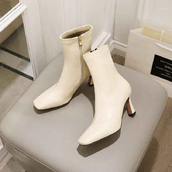 2020 winter spring soft stretch boots for woman zipper high heels stilettos booties plain color slim womens boots plus size 461, Black
2020 winter spring soft stretch boots for woman zipper high heels stilettos booties plain color slim womens boots plus size 461, Black