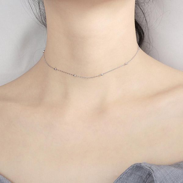 925 silver necklace female personality round bead simple clavicle chain collar ultra-fine short chain woman wedding jewelry gift
925 silver necklace female personality round bead simple clavicle chain collar ultra-fine short chain woman wedding jewelry gift