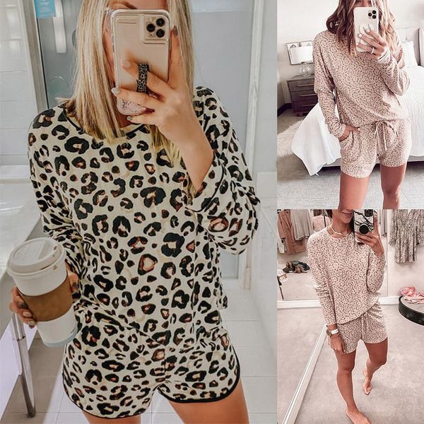 2pcs pants fashion long sleeve short pants womens 2pcs sets casual spring summer females clothing leopard print womens, White 
2pcs pants fashion long sleeve short pants womens 2pcs sets casual spring summer females clothing leopard print womens, White