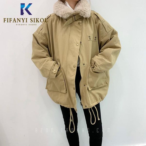 parka women winter jacket faux fur collar warm lambswool lining jackets overcoat female fashion loose parkas casual winter coat1, Black
parka women winter jacket faux fur collar warm lambswool lining jackets overcoat female fashion loose parkas casual winter coat1, Black