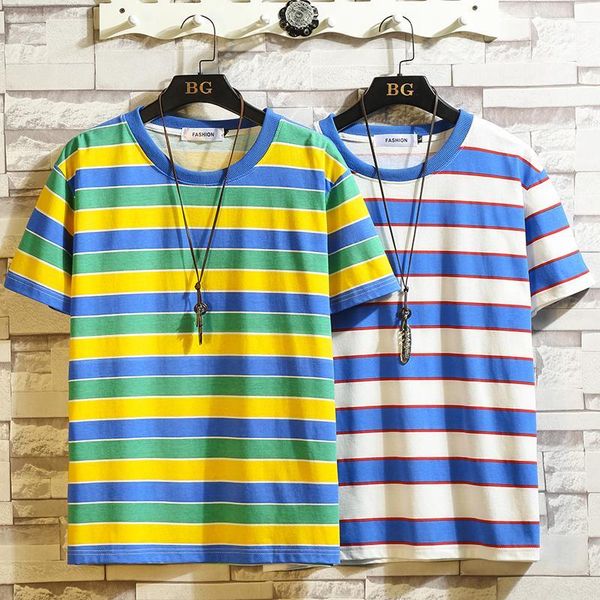 men's t-shirts harajuku stripe t shirts men/women hip hop casual cotton short sleeve tees summer fashion tshirts green yellow1, White;black
men's t-shirts harajuku stripe t shirts men/women hip hop casual cotton short sleeve tees summer fashion tshirts green yellow1, White;black
