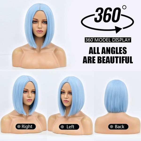 costume accessories sky blue short bob synthetic wigs for women lolita cosplay party natural hair 14inch 150% denisty heat resistant perruq, Silver
costume accessories sky blue short bob synthetic wigs for women lolita cosplay party natural hair 14inch 150% denisty heat resistant perruq, Silver