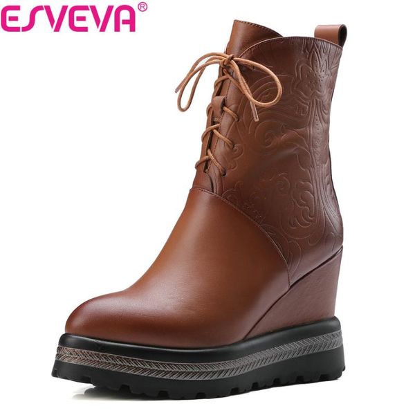 boots esveva 2021 women short plush /pu cow leather +pu ankle platform wedges high heel autumn winter big size 34-42, Black
boots esveva 2021 women short plush /pu cow leather +pu ankle platform wedges high heel autumn winter big size 34-42, Black