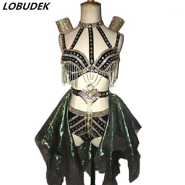 bar female dj singer ds costumes sparkly crystals costume rhinestones bikini set performance outfits dancer jazz stage show1, Black;red
bar female dj singer ds costumes sparkly crystals costume rhinestones bikini set performance outfits dancer jazz stage show1, Black;red