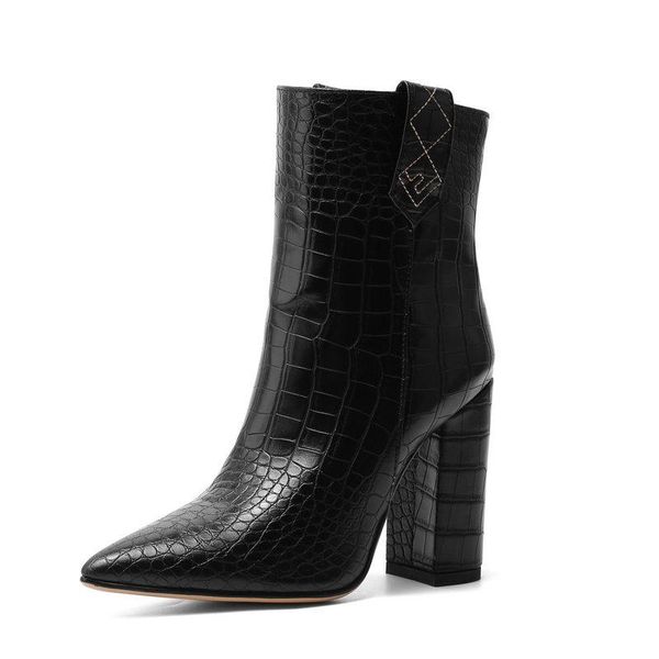 boots 2021 pu leather women heel ankle fashed pointed toe autumn winter plush female, Black
boots 2021 pu leather women heel ankle fashed pointed toe autumn winter plush female, Black