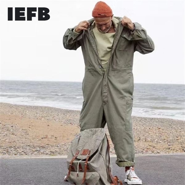 iefb /men's wear multi-pockets workwear jumpsuit black green single breasted loose long sleeve turn down collar trousers 9y4105 201218
iefb /men's wear multi-pockets workwear jumpsuit black green single breasted loose long sleeve turn down collar trousers 9y4105 201218