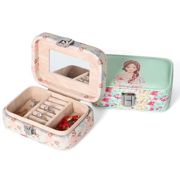 2020 cartoon beauty universal jewelry case display travel wedding ring earings box with mirror portable button leather storage, Pink;blue
2020 cartoon beauty universal jewelry case display travel wedding ring earings box with mirror portable button leather storage, Pink;blue