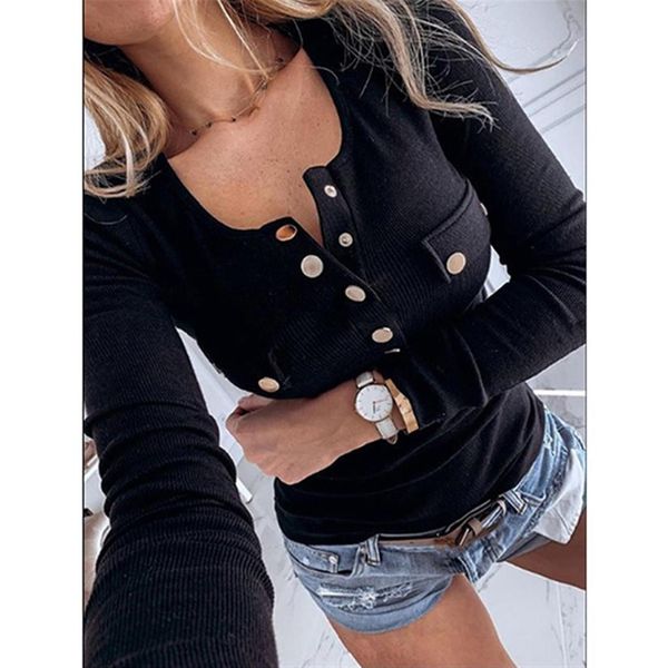 ribbed slim fit sweater women solid color buttons pockets v neck fashion o neck long sleeves pull femme nouveaute 2021, White;black
ribbed slim fit sweater women solid color buttons pockets v neck fashion o neck long sleeves pull femme nouveaute 2021, White;black