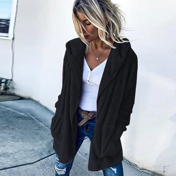 2021 autumn and winter new long sleeve hooded faux fur cardigan polar fleece cardigan long zipper pocket coat women's clothing1, Black
2021 autumn and winter new long sleeve hooded faux fur cardigan polar fleece cardigan long zipper pocket coat women's clothing1, Black