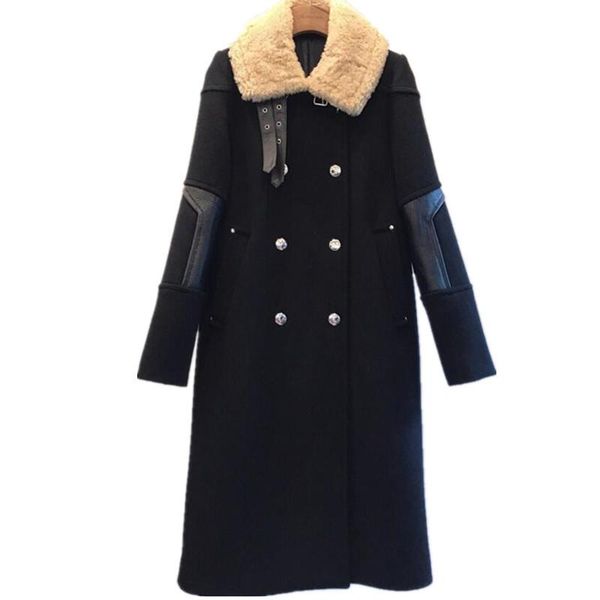double 2020 coat fashion lamb long thick women woolen wool winter breasted straight stitching new hair ajbcx, Black;white
double 2020 coat fashion lamb long thick women woolen wool winter breasted straight stitching new hair ajbcx, Black;white