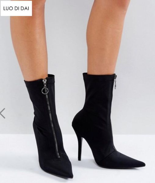 2020 fashion women boots front zip sock boots ring zip women ankle booties thin heel black ladies dress shoes point toe
2020 fashion women boots front zip sock boots ring zip women ankle booties thin heel black ladies dress shoes point toe