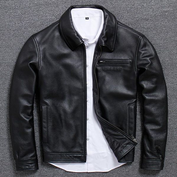 men's leather jacket genuine leather coat short cowhide casual real jacket men clothes 2020 chaqueta cuero hombre 150051, Black
men's leather jacket genuine leather coat short cowhide casual real jacket men clothes 2020 chaqueta cuero hombre 150051, Black