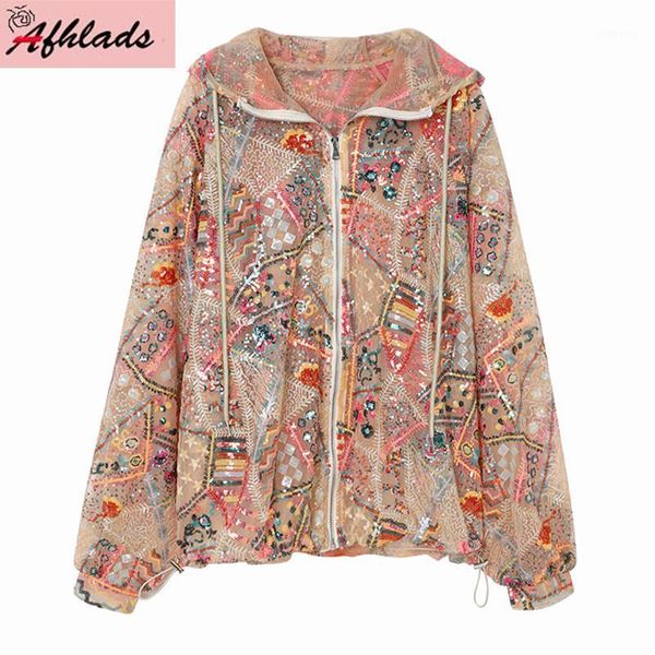 summer women's loose casual sequin embroidery hooded coats lace straight long sleeve cardigan jacket outerwear1, Black;brown
summer women's loose casual sequin embroidery hooded coats lace straight long sleeve cardigan jacket outerwear1, Black;brown