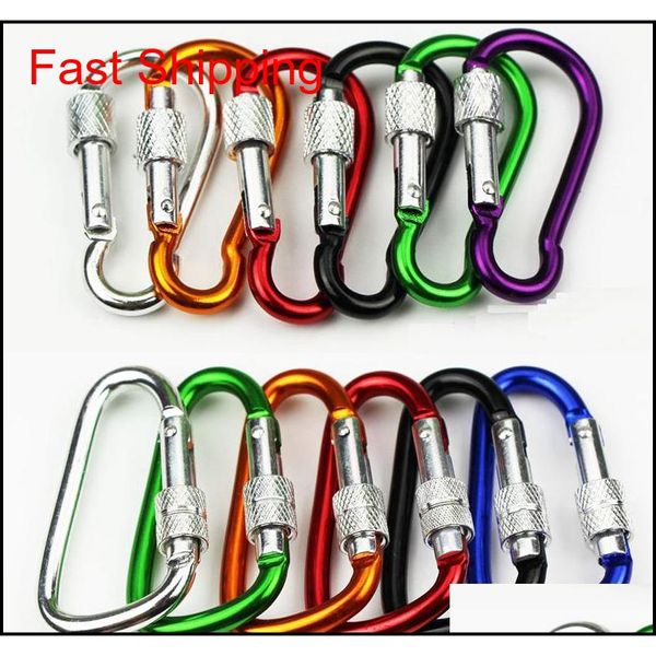 

3.6g locking carabiners screw lock hook buckle padlock for hiking camping outdoor climbing button carabiner outdoor hooks r5m2c