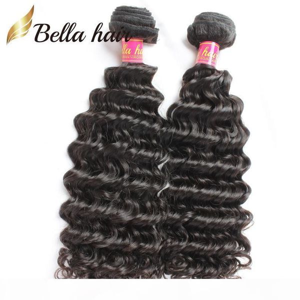 10~24inch grade 8a 100% indian hair extension unprocessed deep wave hair 3pcs lot natural color human hair extensions ing, Black