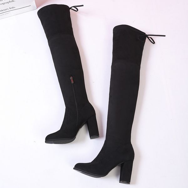 long 2020 women suede thigh chunky nine inches high heels fetish warm winter boots shoe strain 0osb, Black
long 2020 women suede thigh chunky nine inches high heels fetish warm winter boots shoe strain 0osb, Black
