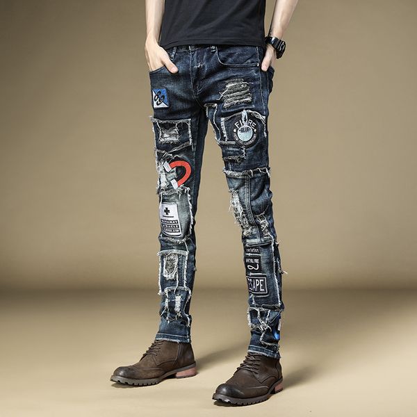 pantolon erkek kot men's male denim jeans spring embroidered slim feet pants fashion hip-hop rock tide casual trousers 84%cotton, Blue
pantolon erkek kot men's male denim jeans spring embroidered slim feet pants fashion hip-hop rock tide casual trousers 84%cotton, Blue