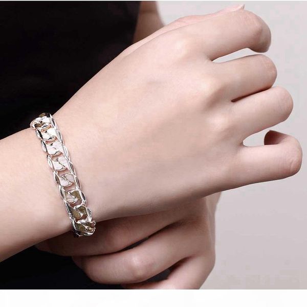 925 sterling silver bracelet for women men,925 silver fashion jewelry 10mm gold chain bracelet bangle italy 2020 new arrival xmas gift ah91, Black
925 sterling silver bracelet for women men,925 silver fashion jewelry 10mm gold chain bracelet bangle italy 2020 new arrival xmas gift ah91, Black