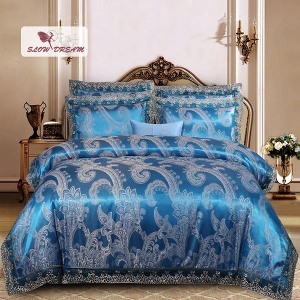bedding sets slowdream 100% cotton flat sheet satin silk duvet cover luxury jacquard set fitted with elastic band blue
bedding sets slowdream 100% cotton flat sheet satin silk duvet cover luxury jacquard set fitted with elastic band blue
