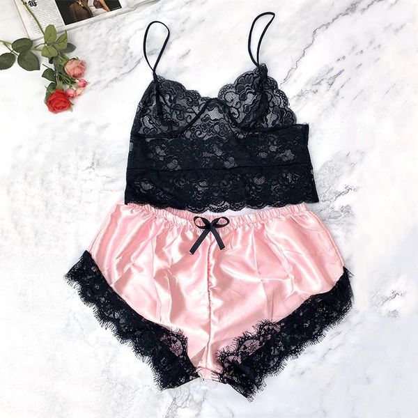 women's sleepwear 2pcs lace lingerie bra & bow panties underwear set cut-out mujer female pijama women nightie home clothes1, Black;red
women's sleepwear 2pcs lace lingerie bra & bow panties underwear set cut-out mujer female pijama women nightie home clothes1, Black;red