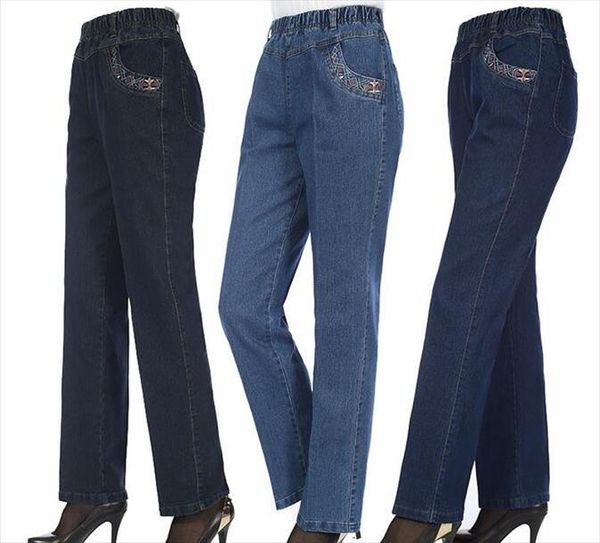 plus size spring and autumn embroidered jeans female straight high elastic waist women denim trousers d1128, Blue
plus size spring and autumn embroidered jeans female straight high elastic waist women denim trousers d1128, Blue
