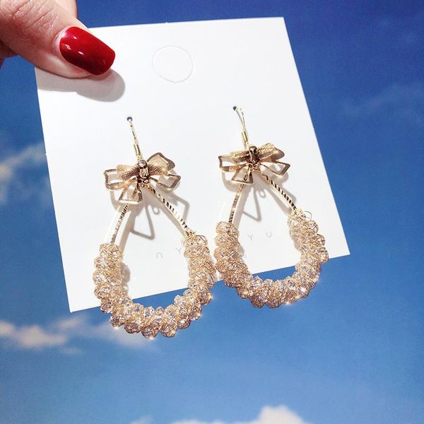 stud korean version of personality versatile temperament geometric earrings long web celebrity bow retro female, Golden;silver
stud korean version of personality versatile temperament geometric earrings long web celebrity bow retro female, Golden;silver