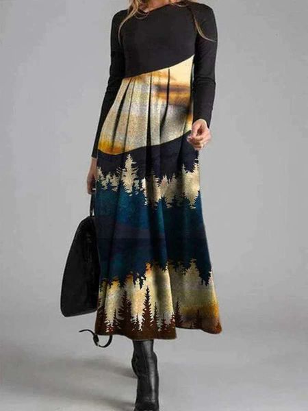 print autumn / landscape winter 2020 splicing crewneck urban casual dress, Black;gray
print autumn / landscape winter 2020 splicing crewneck urban casual dress, Black;gray