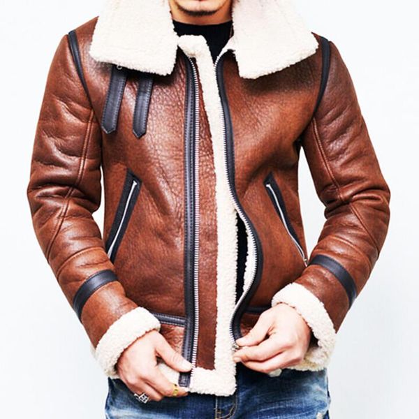 men's fur & faux 2021 winter thick fleece leather jacket men wool lined coat hombre mens pu jackets north hight quality, Black
men's fur & faux 2021 winter thick fleece leather jacket men wool lined coat hombre mens pu jackets north hight quality, Black